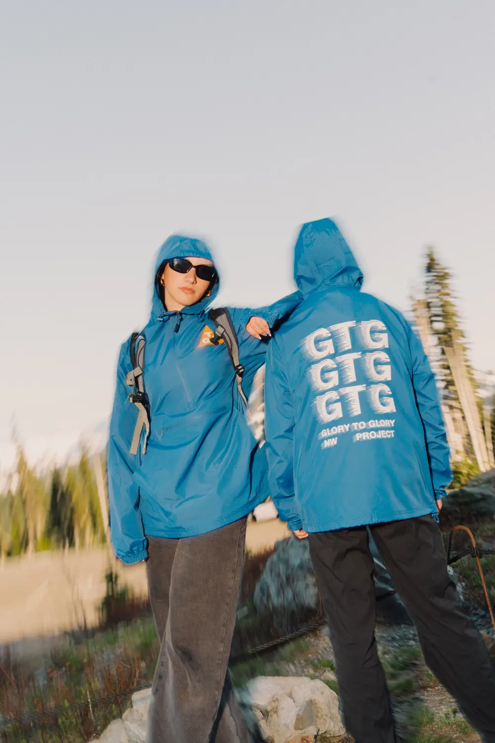 Campers wearing All Weather Anoraks outdoors